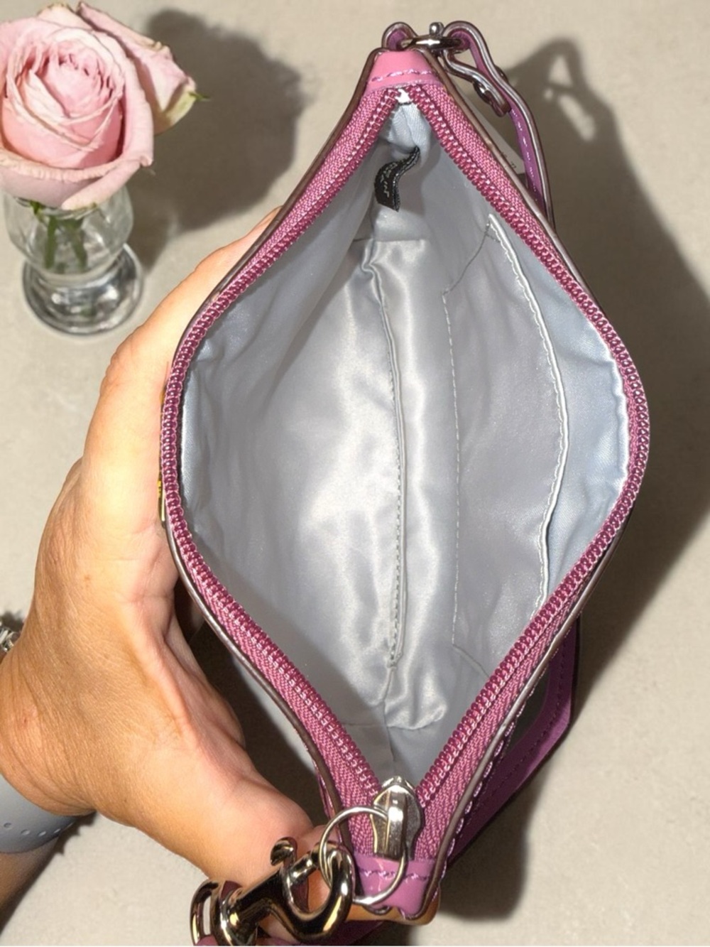 Coach Pink Patent Embossed Wristlet Signature C Zip Pouch NWT - Giftable 💕 - Picture 9 of 13